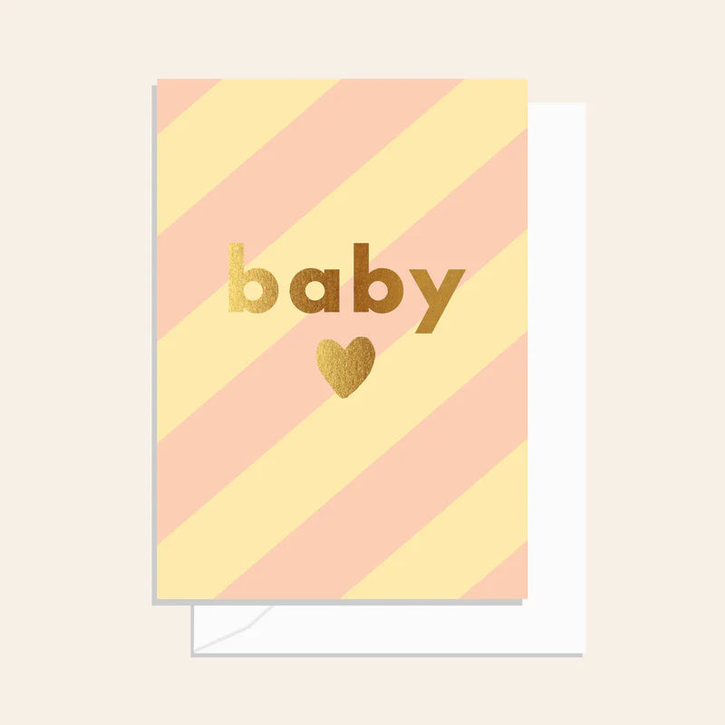 Elm Paper | Stripe Baby Card Sand