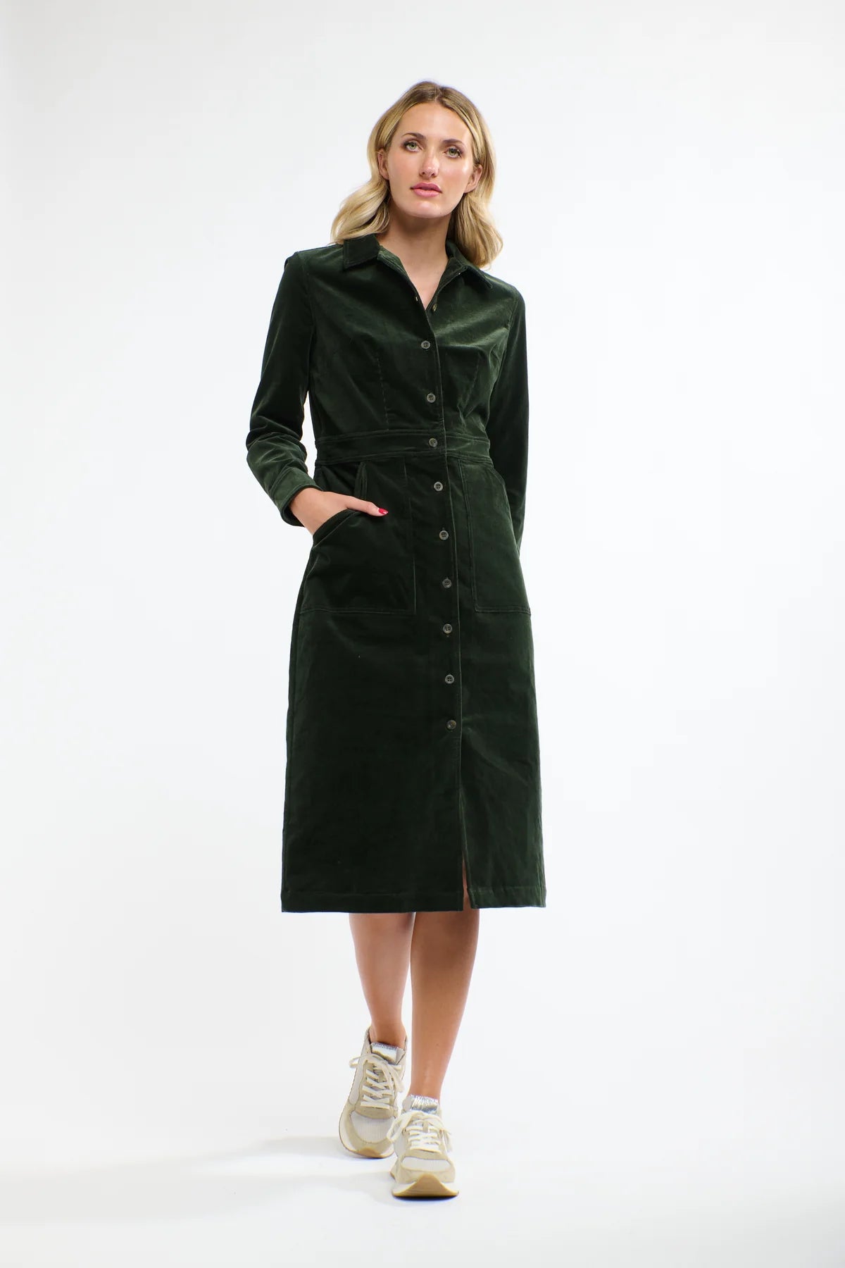365 DAYS | Mansfield Cord Dress - Hunter Green