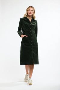 365 DAYS | Mansfield Cord Dress - Hunter Green