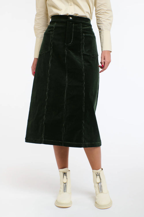 365 DAYS | Bonnie Cord Skirt- Hunter Green