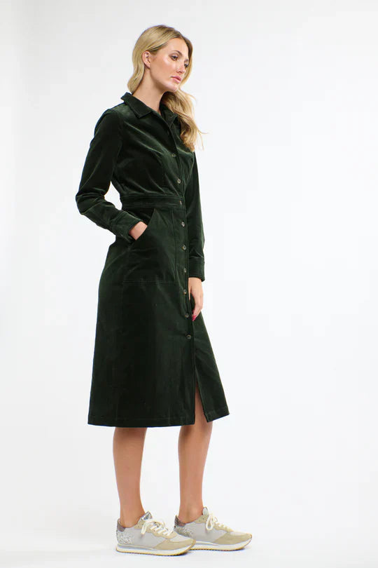 365 DAYS | Mansfield Cord Dress - Hunter Green