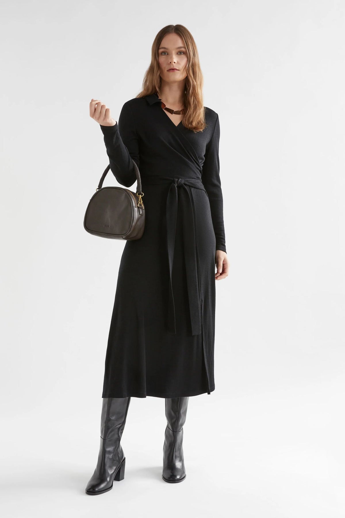 ELK | Merino Wool Wrap Dress - Black