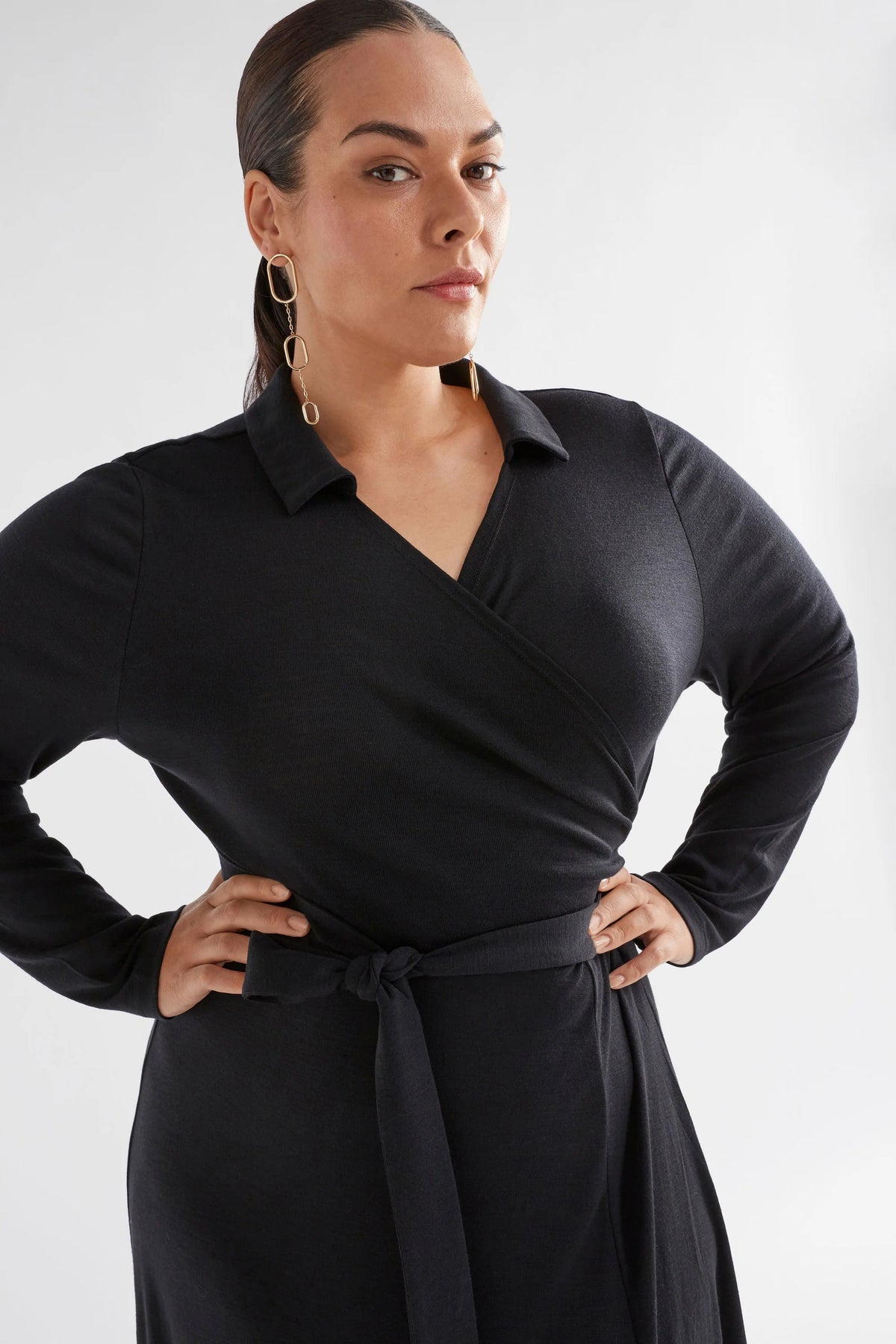 ELK | Merino Wool Wrap Dress - Black