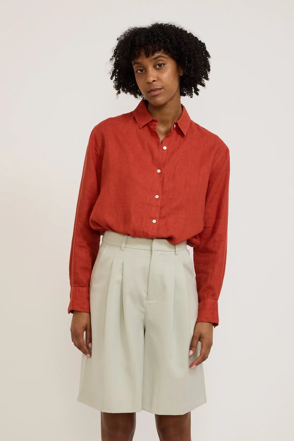 Assembly Label | Papaya Xander Linen Shirt