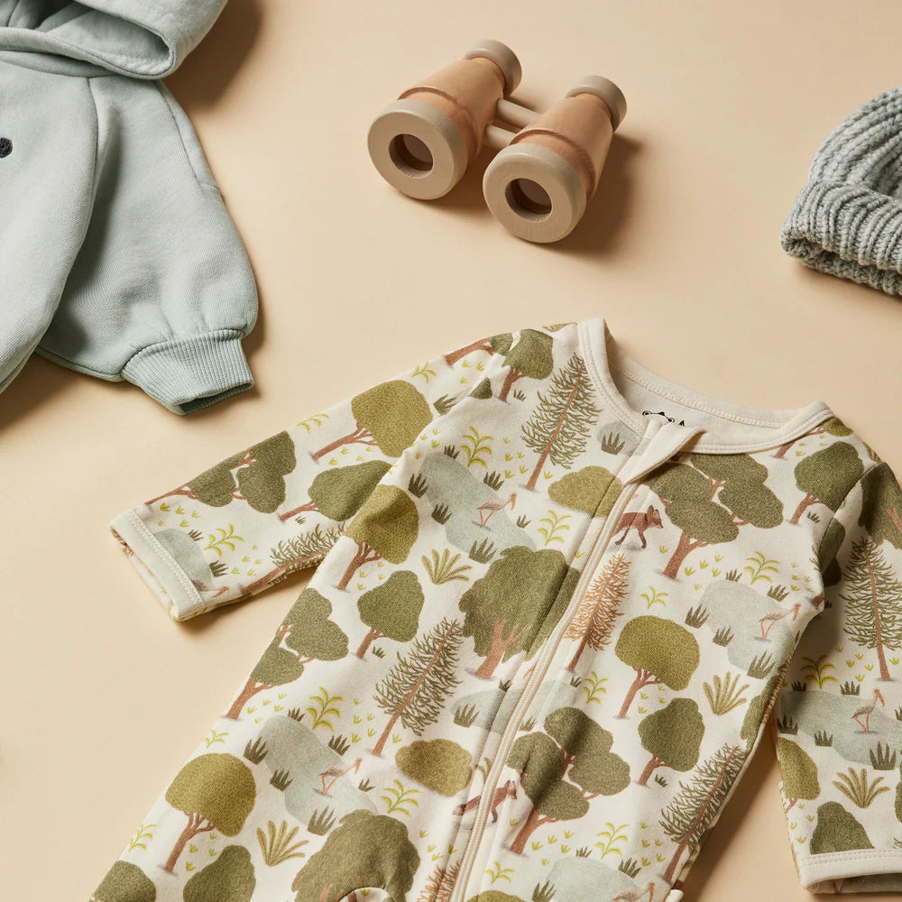 Wilson + Frenchy | Little Trees Organic Zipsuit with Feet