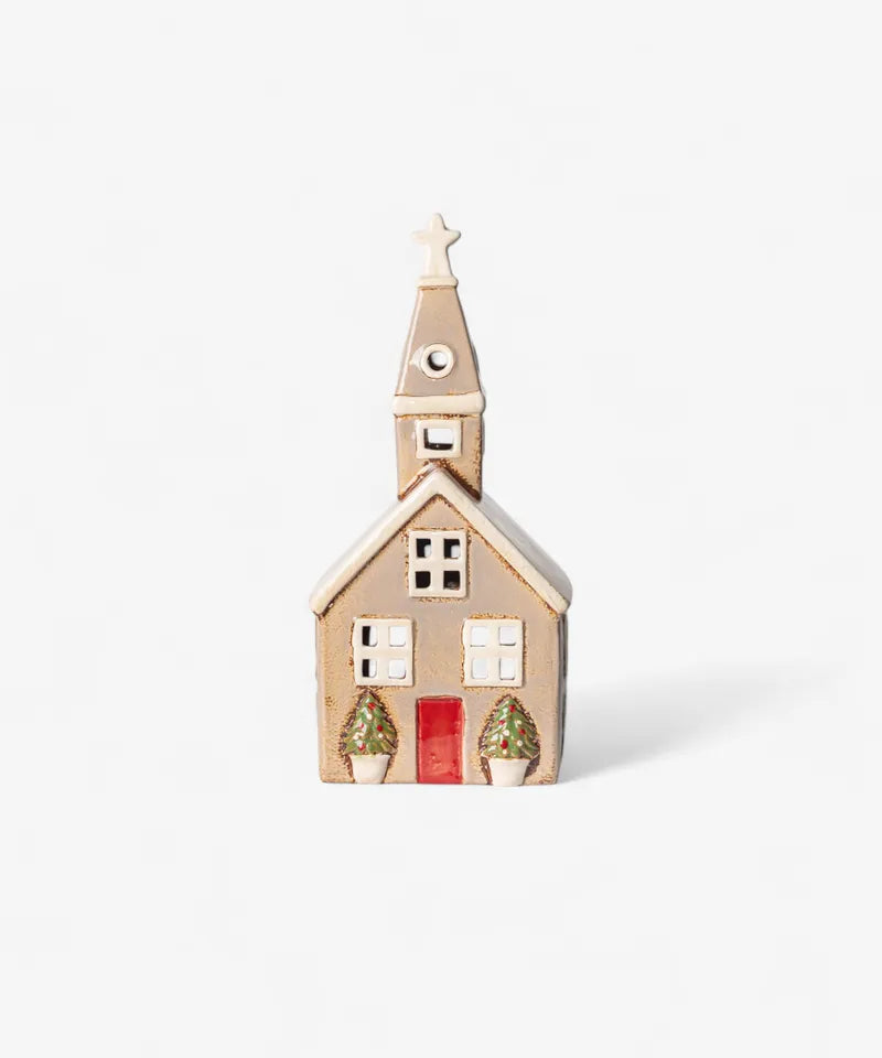 Alsace Tea Light Church Christmas - Stone