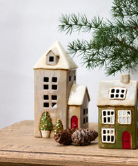 Alsace Tea Light Parish Christmas - Stone