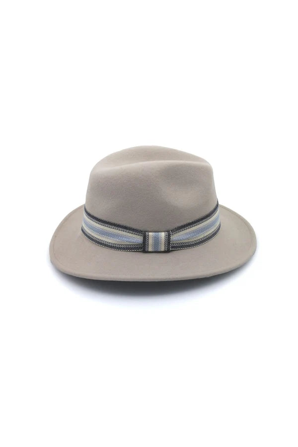 Selwyn Wool Felt Fedora - Grey
