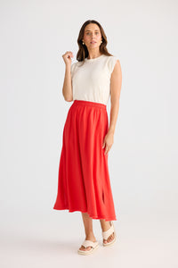 Brave + True | Oakley Skirt - Poppy Red
