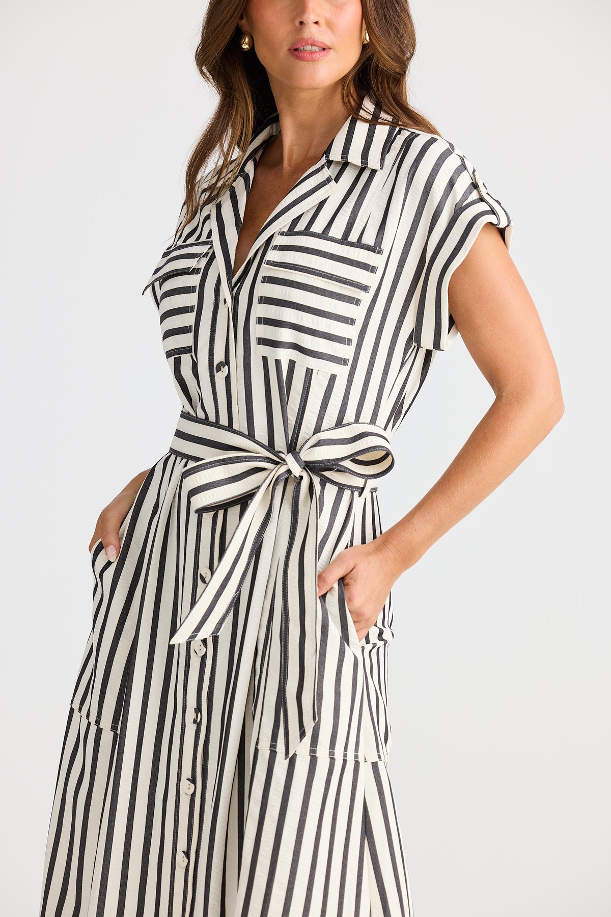 Brave + True | Portia Dress - Black Stripe