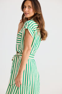 Brave + True | Portia Dress - Jade Stripe