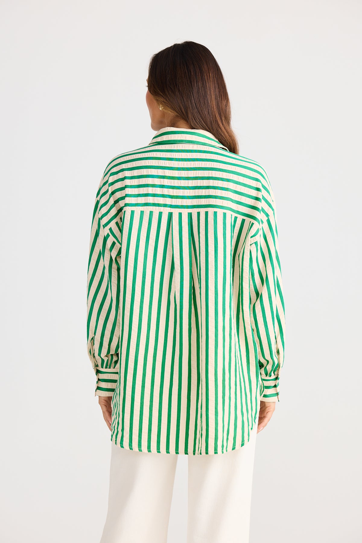 Brave + True | Ezra Shirt - Jade Stripe