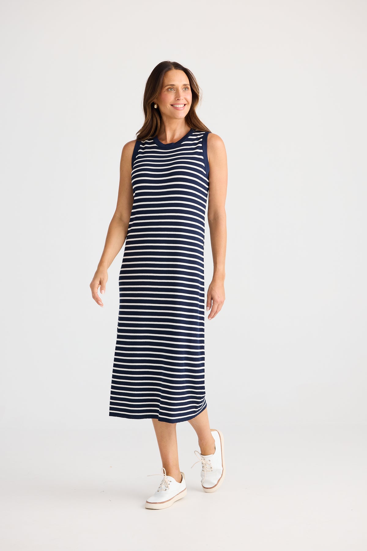 Brave + True | Squad Dress - Navy W White Stripe