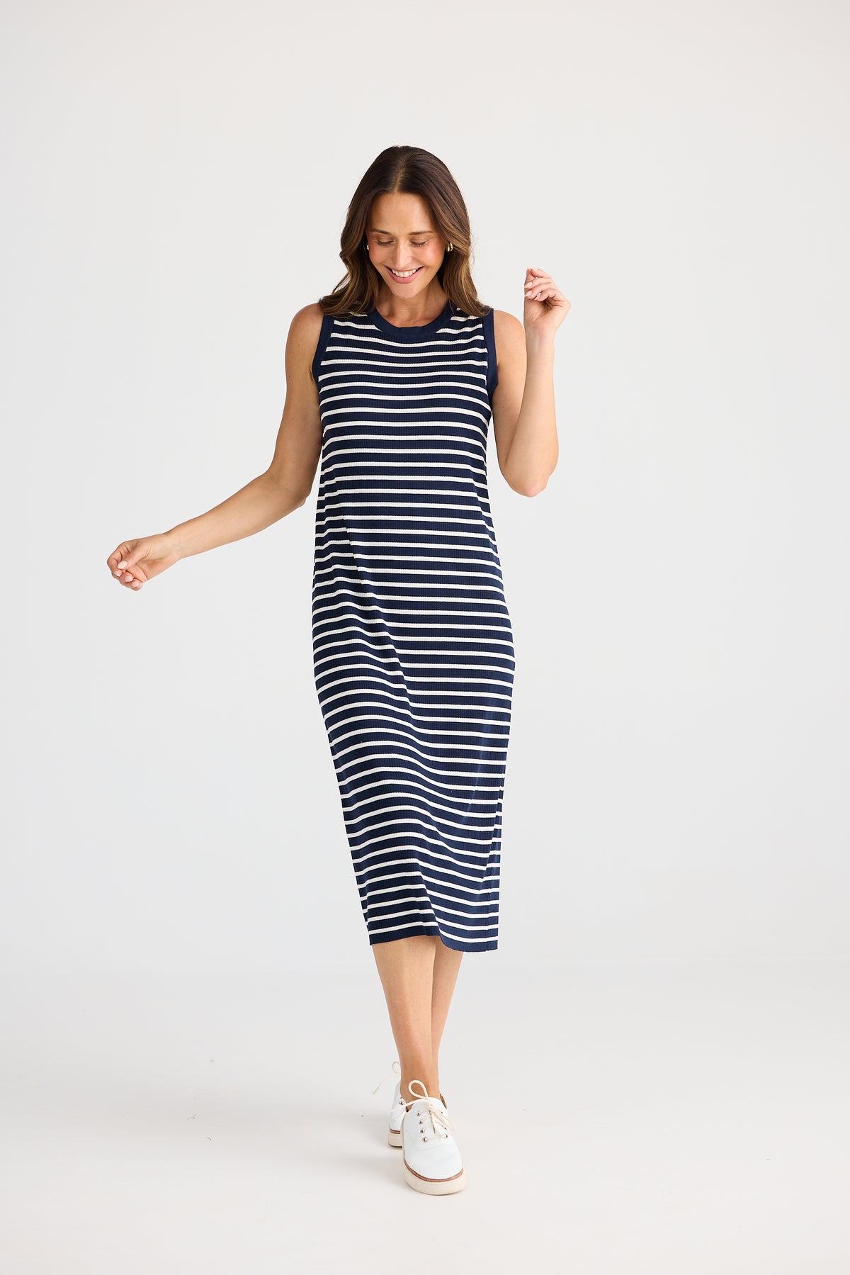 Brave + True | Squad Dress - Navy W White Stripe