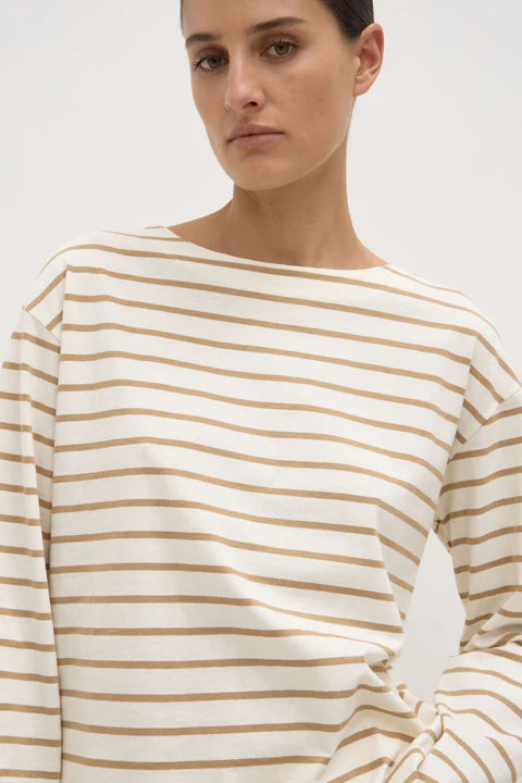 Assembly Label | Bonne Long Sleeved Tee - White/Tan