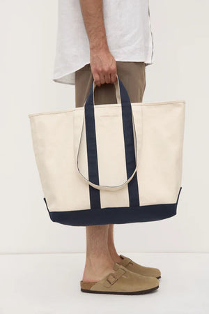 Assembly Label | Canvas Weekend Bag - Ecru & True Navy