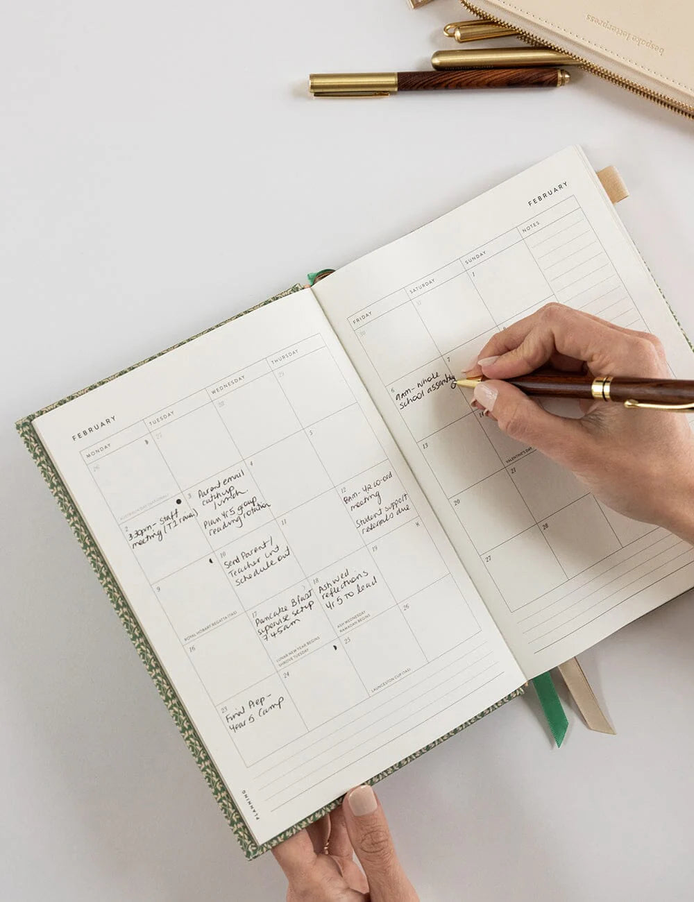 Bespoke Letterpress | 2026 Teachers Desktop Planner - Finch Bramble