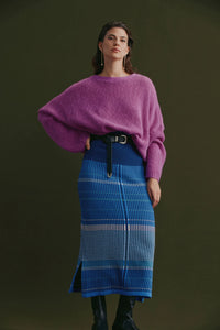 ELK | Cila Organic Knit Skirt - Blue Multi