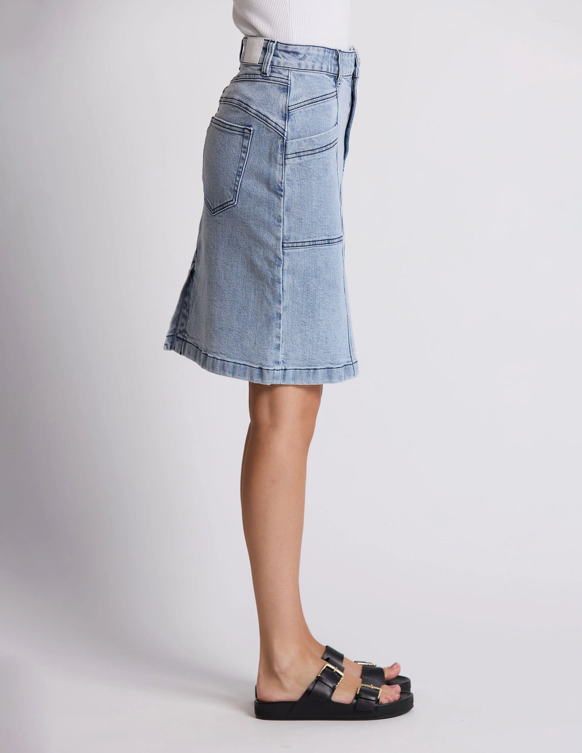 Stella + Gemma | Strike Skirt - Bleached Denim
