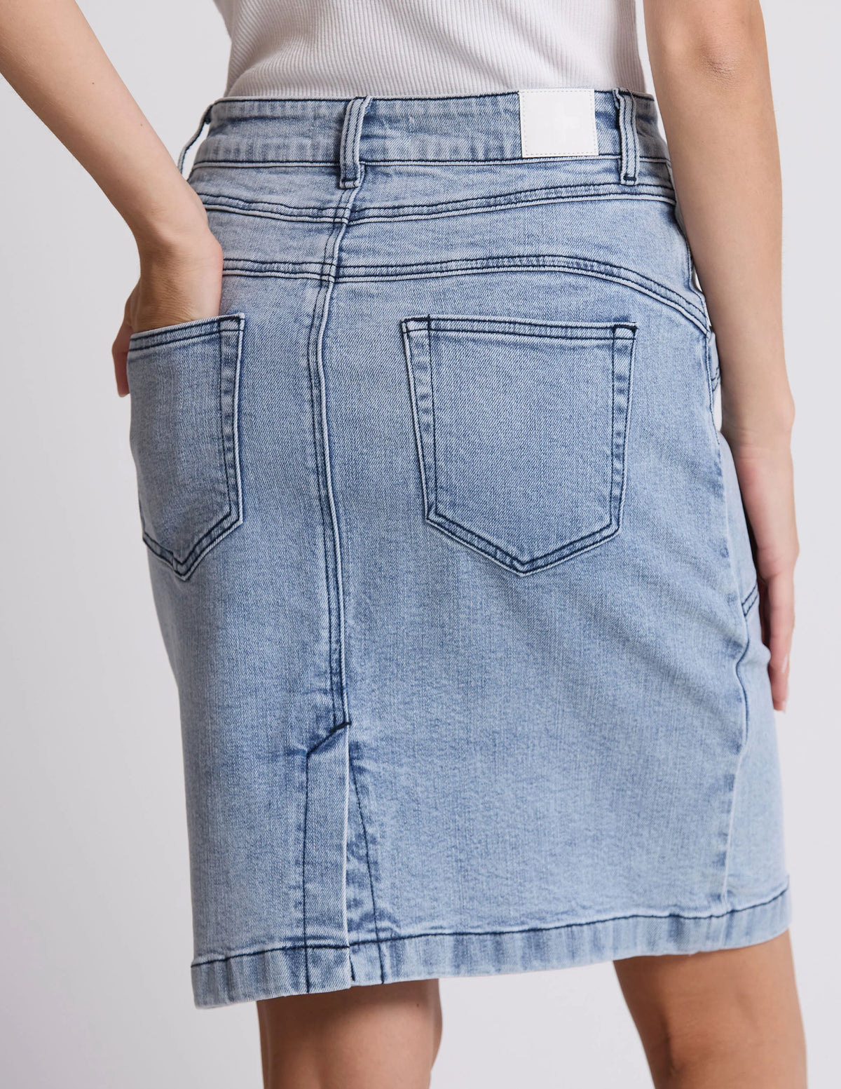 Stella + Gemma | Strike Skirt - Bleached Denim