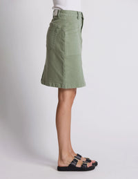 Stella + Gemma | Strike Skirt - Khaki Denim