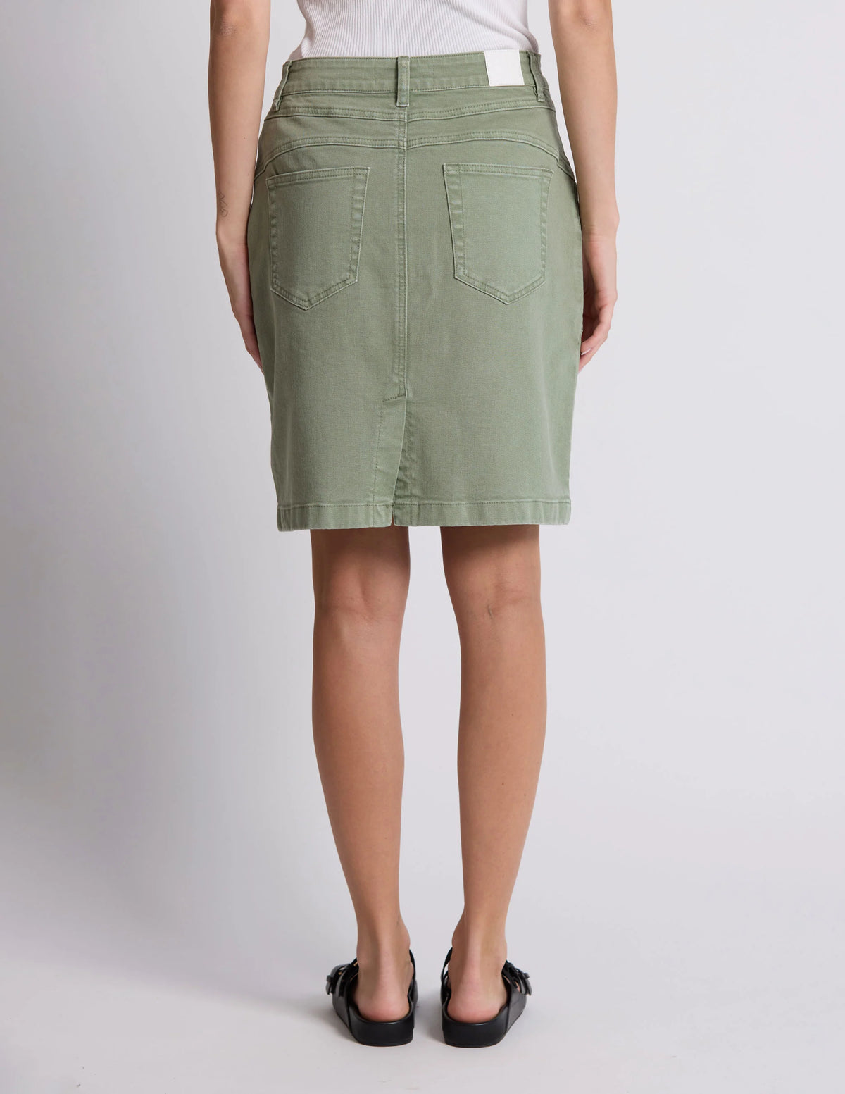 Stella + Gemma | Strike Skirt - Khaki Denim