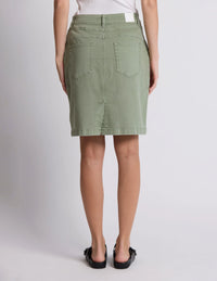 Stella + Gemma | Strike Skirt - Khaki Denim