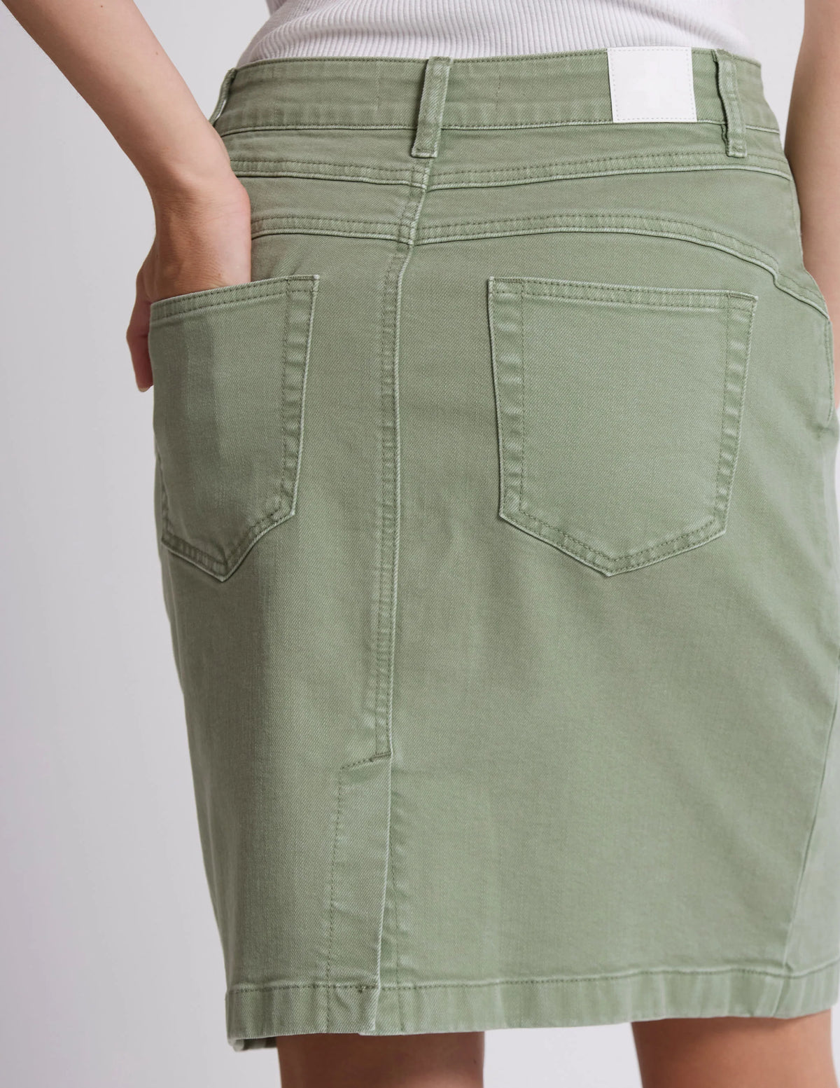 Stella + Gemma | Strike Skirt - Khaki Denim