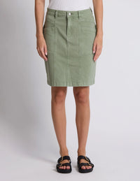 Stella + Gemma | Strike Skirt - Khaki Denim