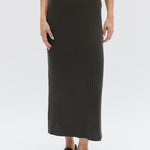 Assembly Label | Wool Cashmere Rib Skirt - Dark Olive
