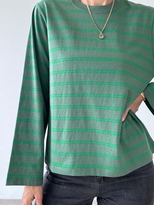 Assembly Label | Recreation Stripe Long Sleeve Tee - Ivy
