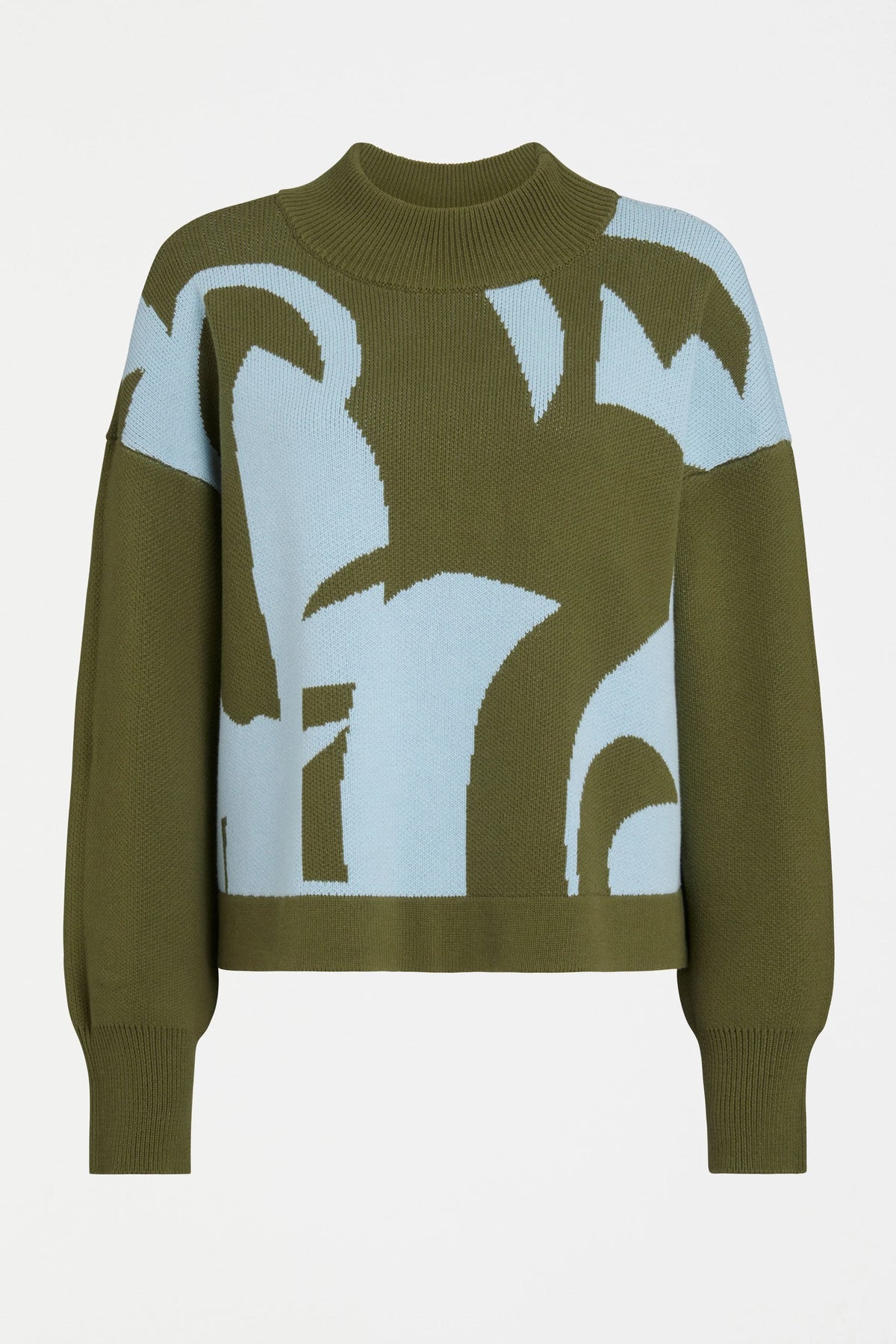 ELK | Leben Sweater - Washer Blue / Artichoke