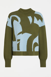 ELK | Leben Sweater - Washer Blue / Artichoke