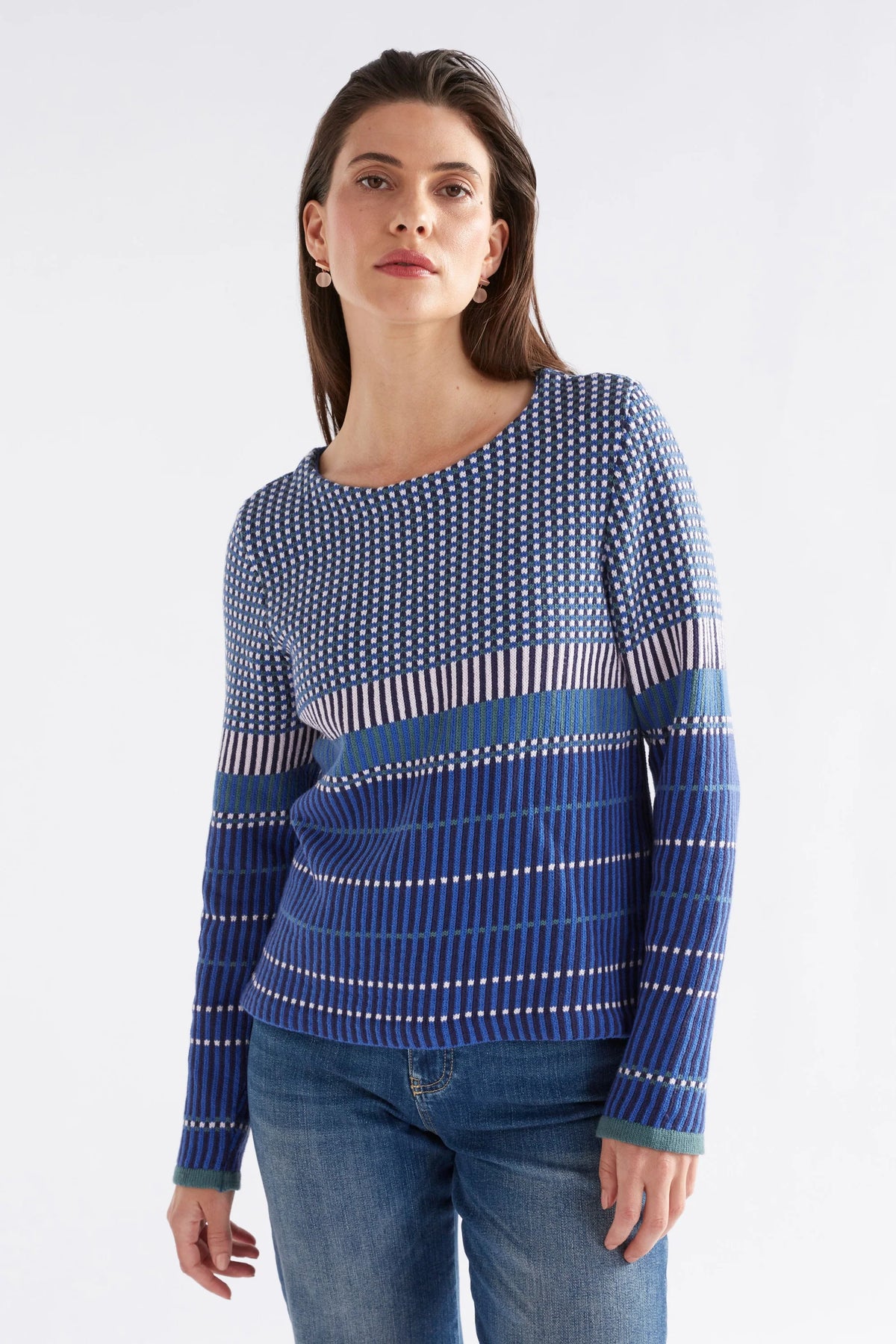 ELK | Cila Organic Knit Jumper - Blue Multi
