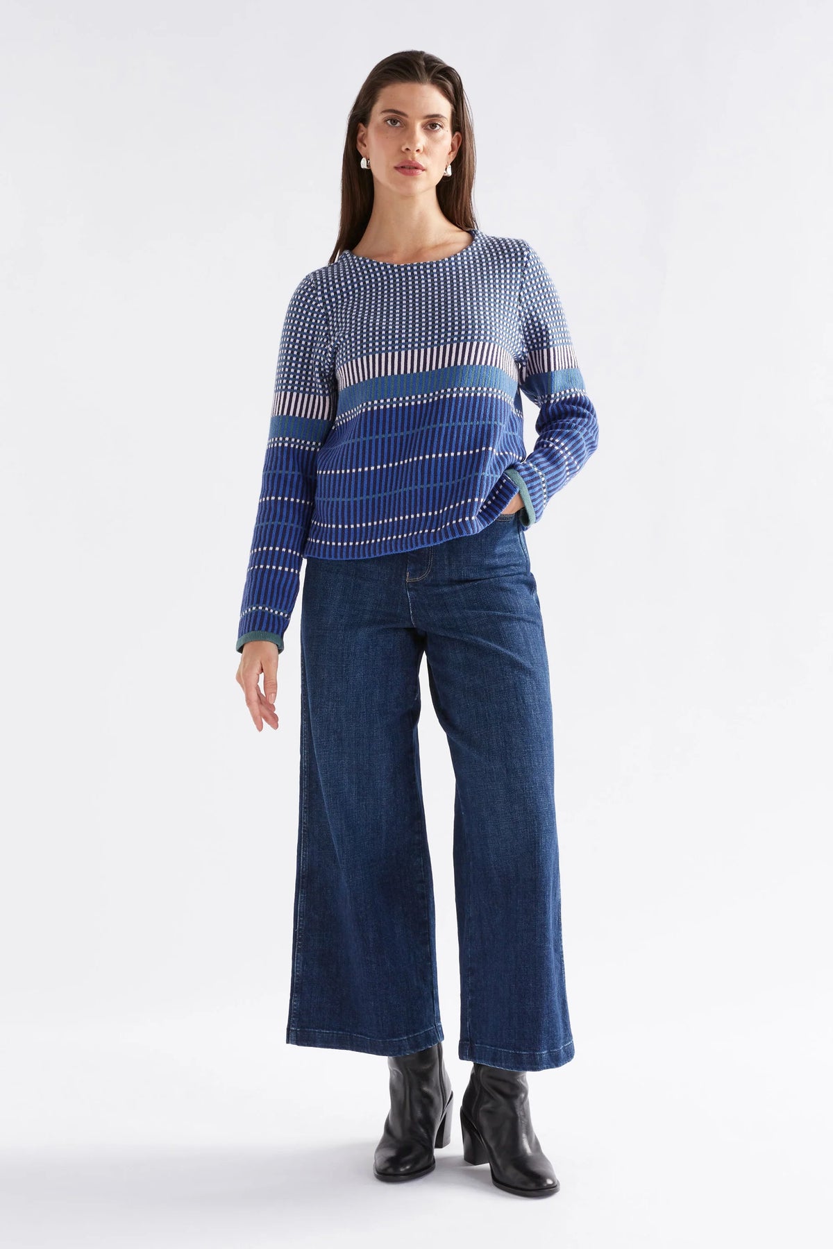 ELK | Cila Organic Knit Jumper - Blue Multi