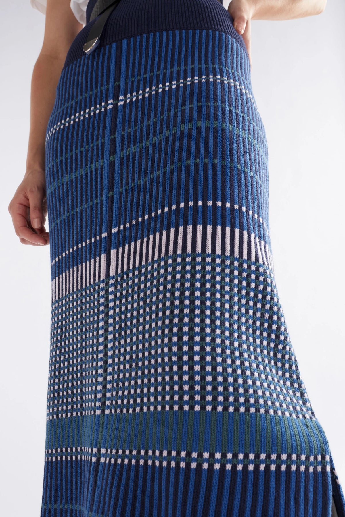 ELK | Cila Organic Knit Skirt - Blue Multi