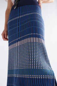 ELK | Cila Organic Knit Skirt - Blue Multi