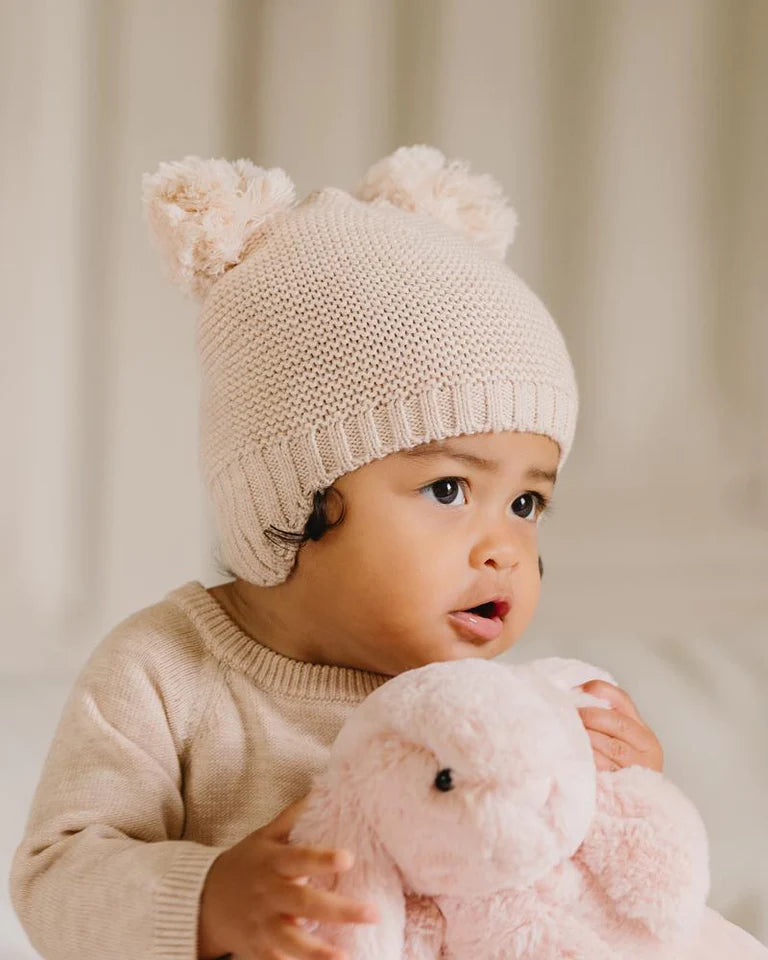 Bebe | Olive Pom Pom Knitted Beanie