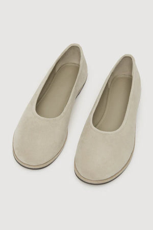 Assembly Label | Kate Suede Flat - Sand