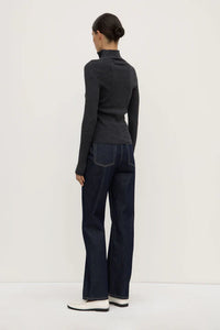 Assembly Label | Laine Quarter Zip Wool Knit - Charcoal Marle