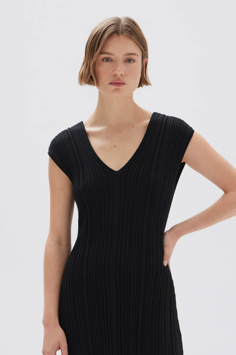 Assembly Label | Lottie Knit Midi Dress - Black