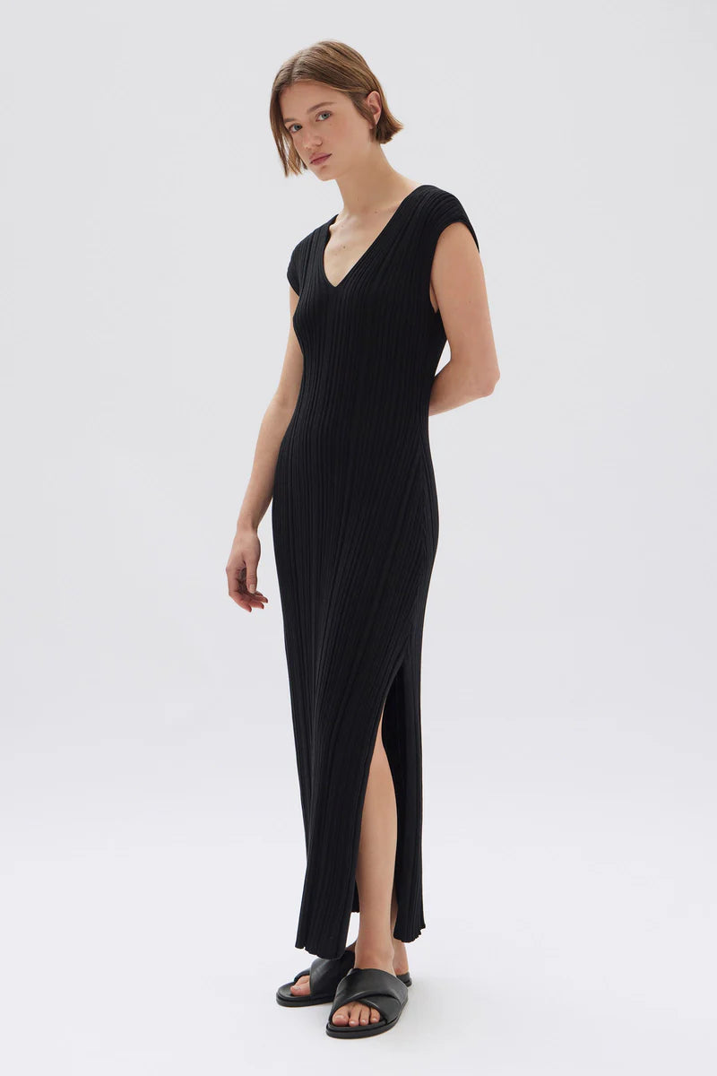 Assembly Label | Lottie Knit Midi Dress - Black