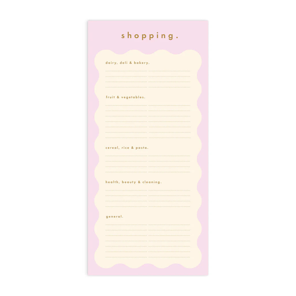 Fox & Fallow | Lilac Wiggle DL Shopping List Magnet Notepad