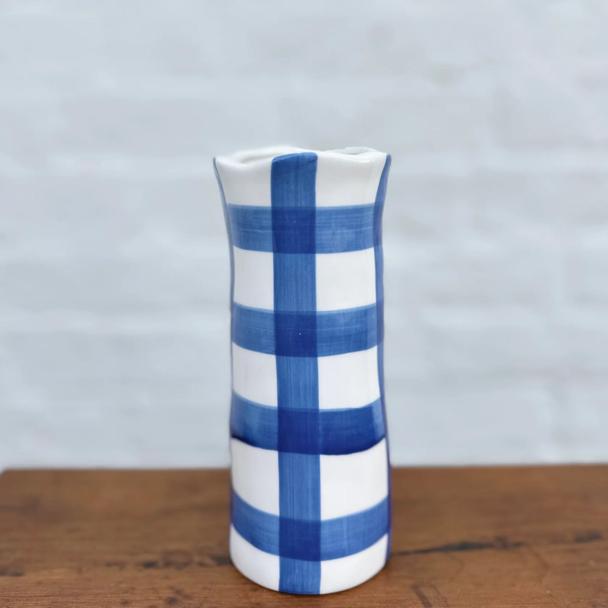 Noss & Co | Small Vase - Classic Blue Gingham