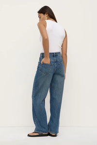 Assembly Label | Oversized High Rise Jean - Dark Indigo Fade