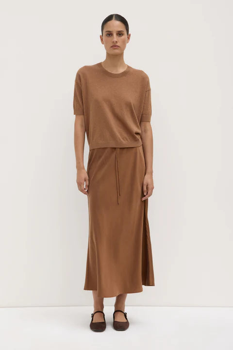 Assembly Label | Vanya Cotton Cashmere Knit Tee - Bronze