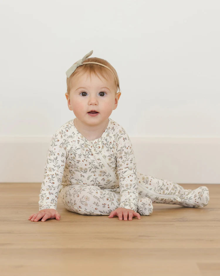Quincy Mae | Bamboo Zip Footie - Woodland