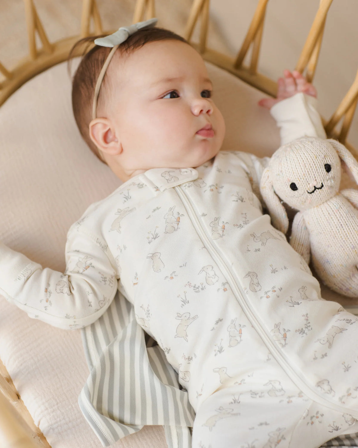 Quincy Mae | Zip Longsleeve Sleeper - Bunnies