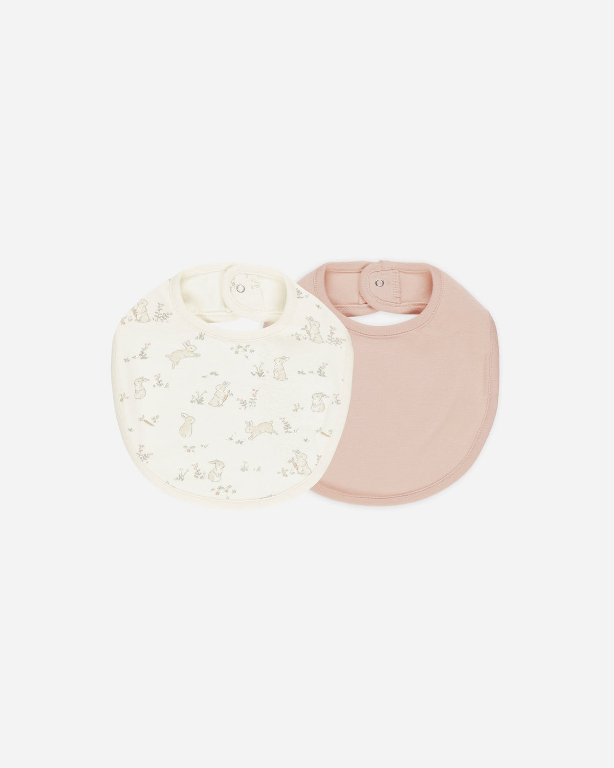 Quincy Mae | Bunnies + Melon - Jersey Snap Bib - 2pk
