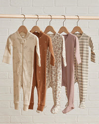 Quincy Mae | Zip Long Sleeve Sleeper - Moons